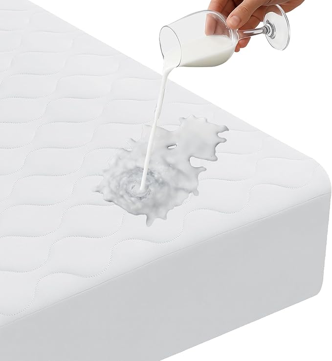 Waterproof Mattress Protector,Twin XL Mattress Protector Fitted Up to 16" Deep Pocket, Soft Breathable Bed Mattress Cover for Bedroom,Doom Room Machine Washable,(White)