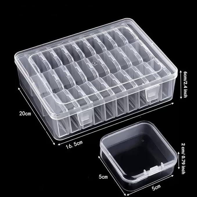 30Pcs Bead Organizer, Clear Plastic Cases for Pearl Bracelets and Small Accessories (1.96x1.96x0.79in) - Image 2