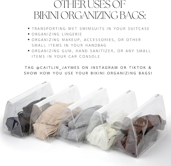 Caitlin Jaymes Bikini Organizing Bags - Clear Bathing Suit Storage for Closet, Drawers & Travel, Pack of 10 - Image 3