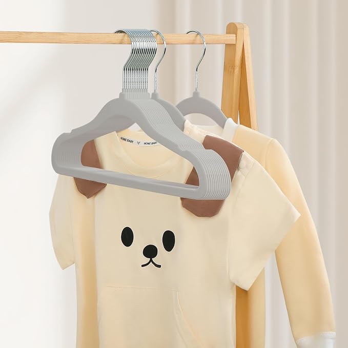 GoodtoU Kids Hangers Velvet 50 Pack Baby Hangers for Closet Non Slip Childrens Infant Hanger Grey - Image 6