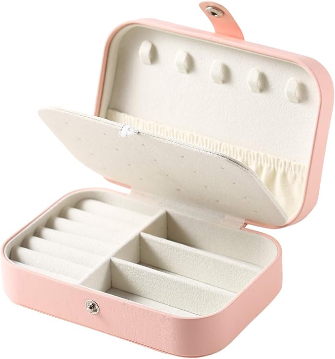 CASEGRACE Jewelry Box For Women Travel Jewelry Organizer Double Layer for Necklace Earring Rings Jewelry Holder Case by Casegrace
