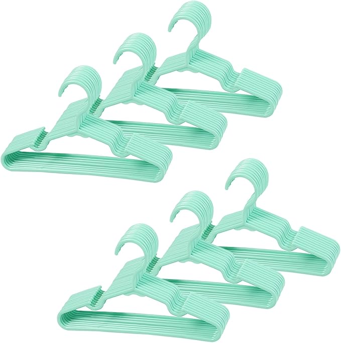 60 pcs Green Baby Nursery Closet Hangers,Non-Slip Laundry Infant Pant Hanger for Newborn Clothes,Ultra-Thin Child Coat Hanger for Girl Boy Toddler Kids by VIIBASE