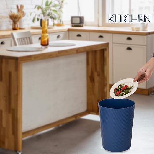 UUJOLY Small Trash Can Wastebasket Garbage Can Container Bins for Bathrooms, Laundry Room, Kitchens, Offices, Kids Rooms, Dorms (Navy Blue) - Image 5