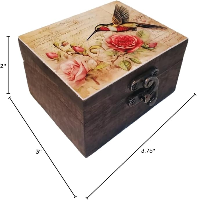 JB&C Premium Hummingbird Trinket Box Small Jewelry Keepsake Box | Earrings Necklace Storage Box for Girls Women | Bird lovers Gift Idea, Animals Ornaments for Home Décor (3HBS) - Image 7