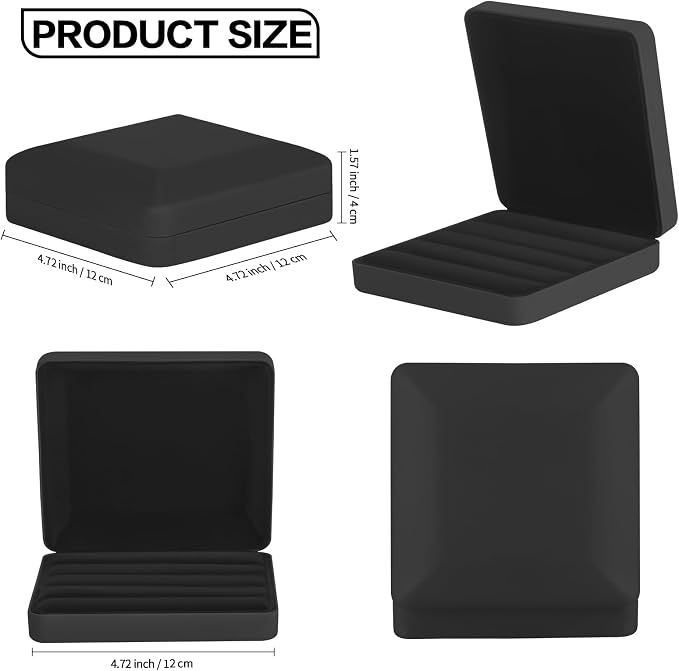 KUKUVR Ring Storage Organizer Box for Multiple Rings, Travel Portable Jewelry Ring Stud Earring Case, Ring Tray Holder Showcase Display Case (Black) - Image 2