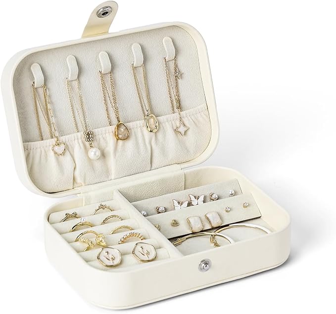 CASEGRACE Jewelry Box For Women Portable Travel Jewelry Case for Necklace Earring Rings Jewelry Holder Case Gift Box Girls by Casegrace