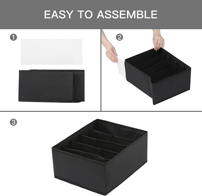 Qozary Jeans Pants Organizer for Closet, 4 Pack Drawer Organizers for Clothing, 5 Grids Wardrobe Clothes Storage, Deep Drawer, for Shirts, Leggings - Image 6