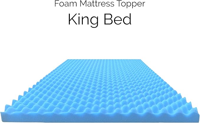 Airflow Foam Mattress Topper, Egg Crate Foam Pad, Hospital Mattress Pad and Bed Topper for Support, Pressure Relief and Weight Distribution. (King)