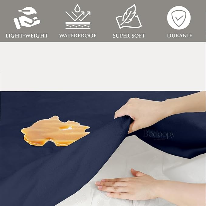 28X75 Cot Bed Waterproof Mattress Protector Pad Cover RV Bunk & Truck Sleeper Soft Terry Cotton Navy Luxury RV Mattress Protector 10" Inch Deep Pocket Easy Care