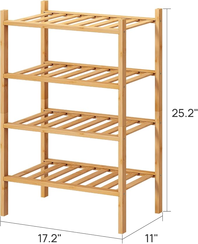 viewcare Small Shoe Rack, 6-Tier Shoe Shelf for Entryway, Bamboo Wood Shoe Rack for Closet & Hallway, Long 17.2IN | Beautiful | Functional | Sturdy | Durable - Image 3