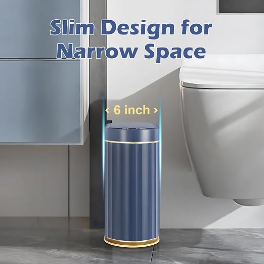ELPHECO 2 Gallon Sensor Trash Can - 7.5L Waterproof Motion Sensor Trash Can, Automatic Bathroom Trash Bin, Slim Garbage Can, Bathroom, Office, Bedroom, Midnight Blue - Image 5