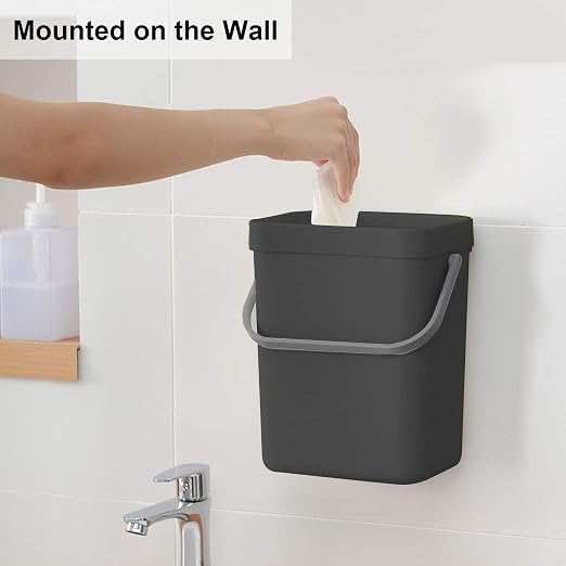 LALASTAR Mini Countertop Trash Can, Compact Waste Basket Garbage Can, Small Trash Bin with Lid for Desk/Office/Dorm, 3L/0.8 Gal, Black - Image 4