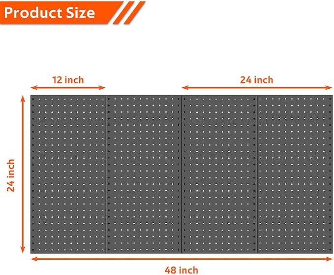 Ultrawall 4 Pcs Metal Pegboard Wall Panels, Peg Boards for Garage Tool Storage - Image 2