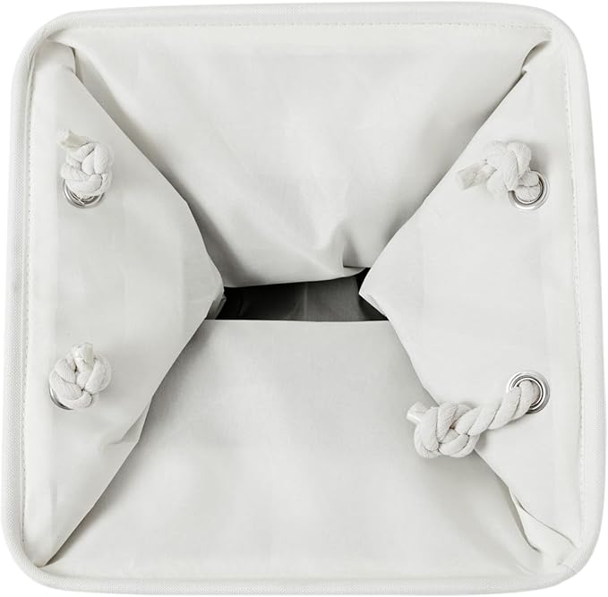 Cube Storage Bins, Collapsible Fabric Storage Cubes Bins, 11 Inch Cube Storage Bins with Handles, Foldable Storage Cubes (White/Navy, 6Pack) - Image 8