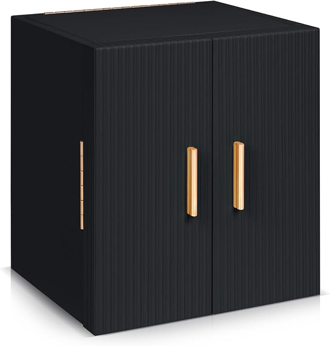 Dajasan Large Jewelry Box for Women, Jewelry Organizer Box with 3 Drawers, Jewelry Storage Organizer with Mirror for Necklace Ring Bracelet Watch, Gift Idea, 8.7 x 7.5 x 9.8 Inches (Black) by DAJASAN