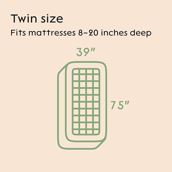 Ultra Soft Twin Size Mattress Topper - Viscose Made from Bamboo Pillow Top Mattress Pad for Back Pain Relief - Naturally Cooling for Hot Sleepers, Green