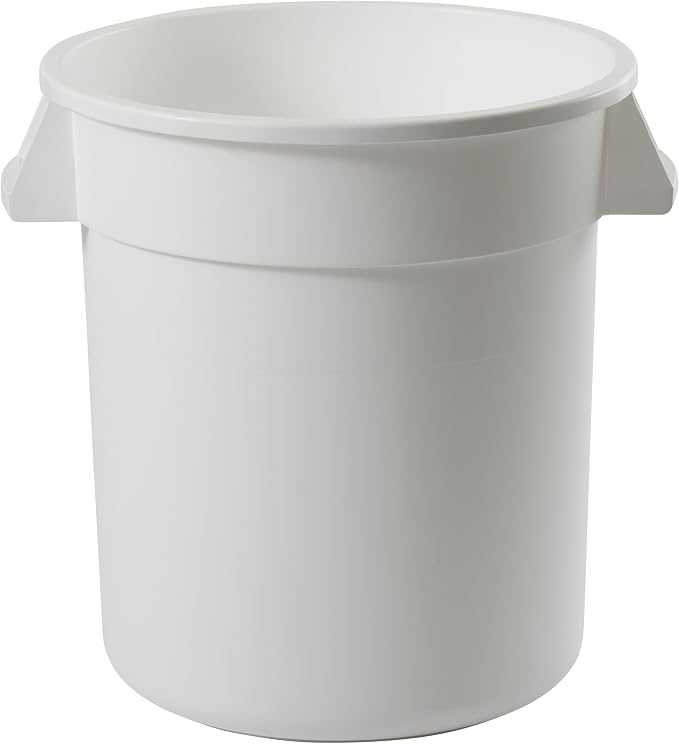 Winco Heavy-Duty Round Waste Container/Trash Can, 10 Gallon, White - Image 2