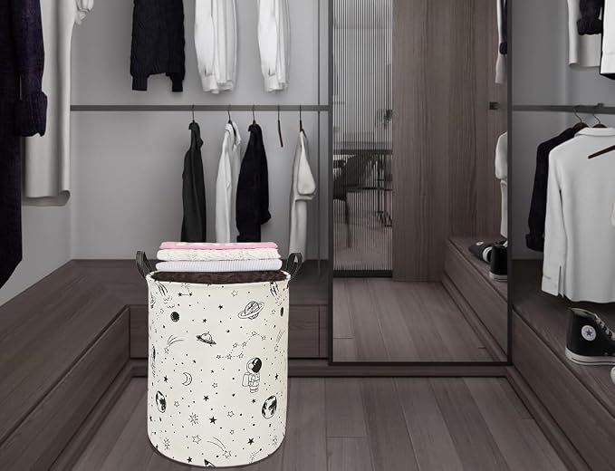Collapsible Kids Laundry Basket Clothes Hamper, Foldable Storage Organizer Bin, Toy Clothes Storage with Handles for Boys Girls Bedroom, Room Decor Astronaut - Image 6