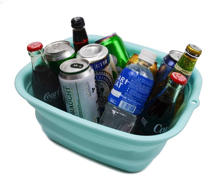 SAMMART 7.7L (2 Gallon) Collapsible Tub - Foldable Dish Tub - Portable Washing Basin - Space Saving Plastic Washtub (Lake Green, S) - Image 7