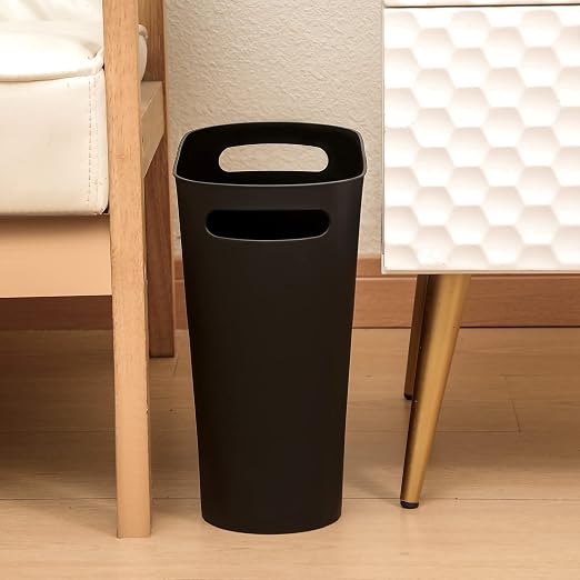 rejomiik Small Trash Can, Slim Garbage Can Plastic Waste Basket with Handles 3.5 Gallon Container Bin for Narrow Spaces Bathroom, Bedroom, Kitchen, Office at Home, 2 Pack Black - Image 7