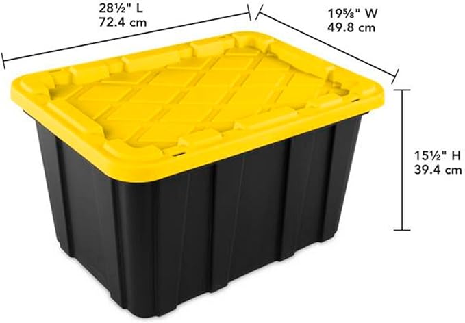 Sterilite 12 Pack Industrial Tote Organizers, Plastic Storage Container Bins with Lids, 27 Gallon - Heavy-Duty Organizing Containers for Closet, Bathroom, and Office - Image 2