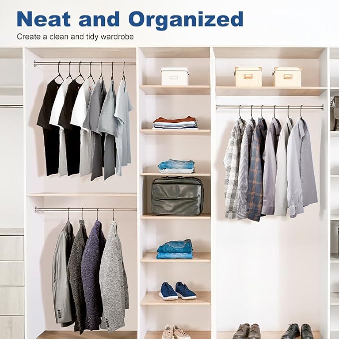 HOUSE DAY Plastic Hangers 20 Pack, Space Saving Clothes Hangers with Built-in Hooks, Durable & Strong Closet Organizers and Storage, Dorm Room Essential, Perfect for Shirts, Coat, Pants, Dress - Grey - Image 9