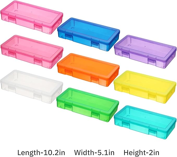 novelinks Plastic Clear Storage Containers for Organizing, Craft Storage Organizers and Stackable Storage Bins with Lids for Pencil Box, Bead, Cookie Cutter, Board Game (9 Pack Medium -Color) - Image 4