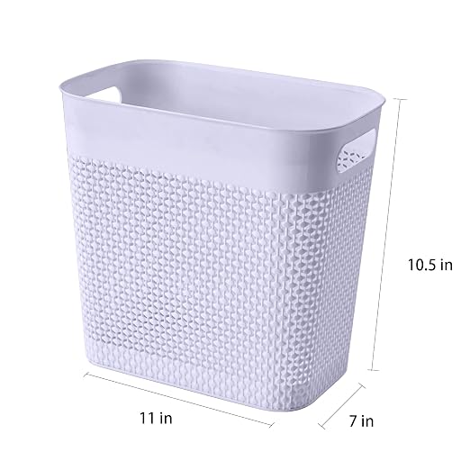 UUJOLY Plastic Small Trash Can Wastebasket, Garbage Container Basket for Bathrooms, Laundry Room, Kitchens, Offices, Kids Rooms, Dorms, (Grey, 3 Gallon) - Image 6