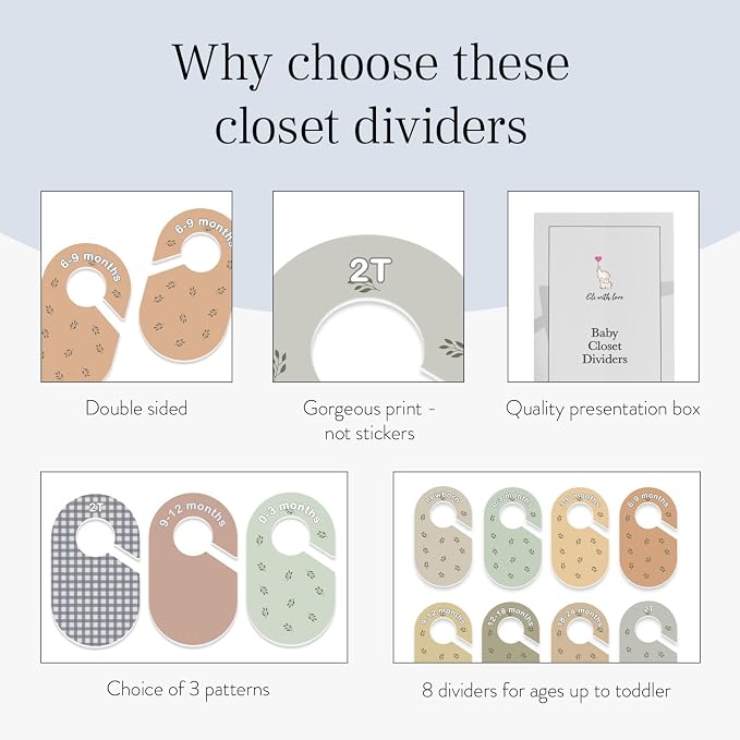 Eli with Love Baby Closet Dividers (Leaves) - Ideal Baby Clothes Dividers – Organize Nursery Closet Hangers by Size/Age - Image 5