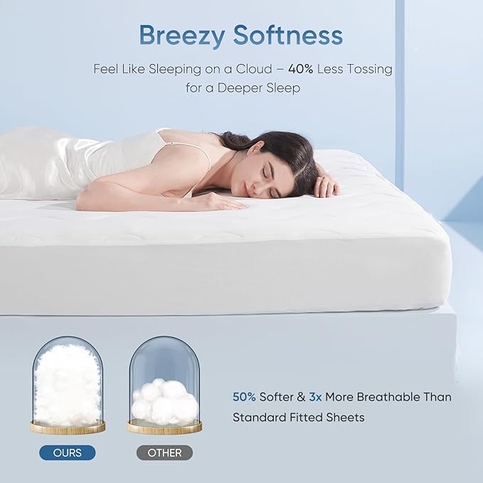 Elegear King Cooling Mattress Pad for Hot Sleepers, Waterproof Cold Mattress Topper with TriSupport 3D Tech Balanced Support & Enhanced Breathability, Soft Fluffy Bed Protector Deep Pocket Up to 16"