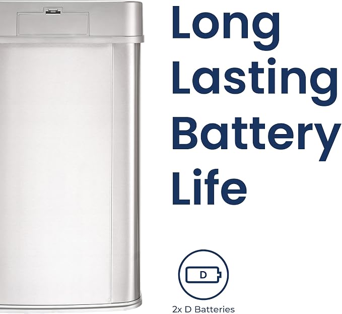 Ninestars 13 Gallon Automatic Trash Can, 50L Touchless Motion Sensor Garbage Can with Odor-Sealing Lid, Rectangular Stainless Steel, Silver Trim - Image 5