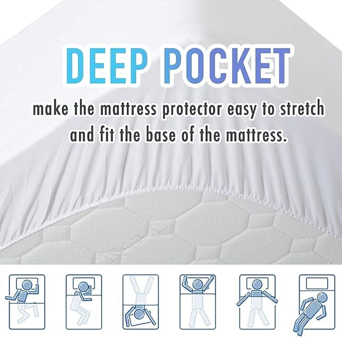 MATBEBY California King Mattress Pad - Cooling Breathable Mattress Topper, Quilted Fitted Mattress Protector, Pillow Top Mattress Cover with 8-21" Deep Pocket, Soft, Machine Washable, White, Cal King