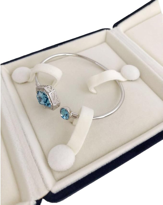 Beautiful Navy Blue Velvet Bangle Bracelet Box Packaging Premium Grade Unique Design Jewelry Case (Jewelry is not included) - Image 6