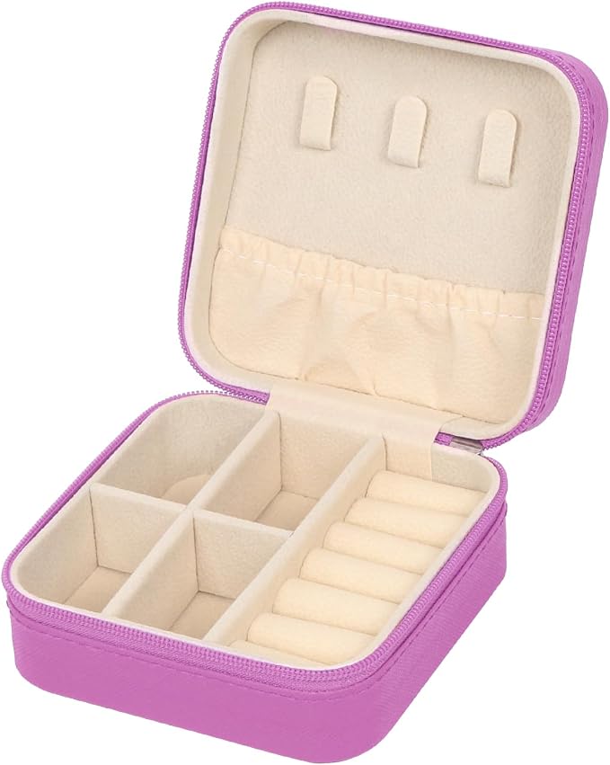 MFXIP Travel Jewelry Case Small Jewelry Box Jewelry Organizer Storage Case Portable PU Leather Mini Jewelry Travel Case for Girls Womens Earring, Necklace, Rings,Bracelets by MFXIP