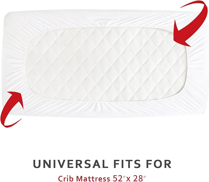 Waterproof Crib Mattress Protector (Cover Only), Cotton Fabric Toddler Mattress Sheets, Crib Sheets for Boys and Girls
