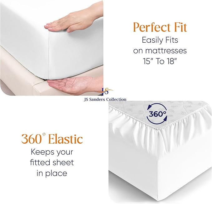 Flex Head Queen Waterproof Mattress Protector for Sleep Number Adjustable Beds, 100% Terry Cotton, Fitted Style 34" Half Split Mattress Cover, Fits Upto 18 Inch Deep Pocket, 60" x 80, White