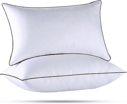 HUXMEYSON Pillows Queen Size Set of 2, Luxury Hotel Bed Pillows Set with Down Alternative Filling for Side and Back Sleepers