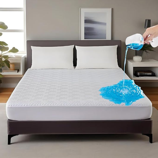 Waterproof Mattress Protector Full Size,IPX5 Quilted Bed Mattress Cover 325GSM,6"-18''Deep Pocket Fitted Sheet,Ultra-Soft Breathable Noiseless Mattress Pad Cover,Vinyl Free Machine Washable