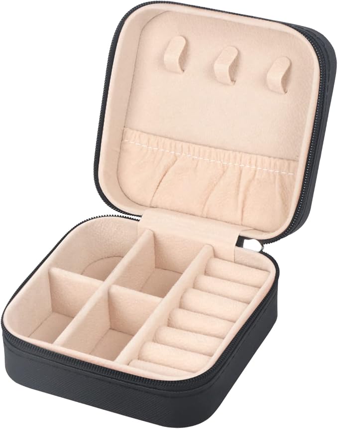 MFXIP Travel Jewelry Case Small Jewelry Box Jewelry Organizer Storage Case Portable PU Leather Mini Jewelry Travel Case for Girls Womens Earring, Necklace, Rings,Bracelets by MFXIP