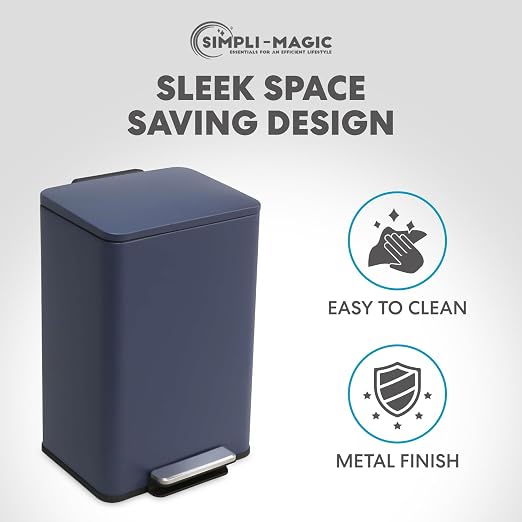 SIMPLI-Magic 50L / 13.2 Gallon Kitchen Trash Can - Soft-Close Lid, Hands-Free Step Pedal, Stainless Steel Garbage Can with Odor Filter, Smudge-Resistant Finish - Image 7