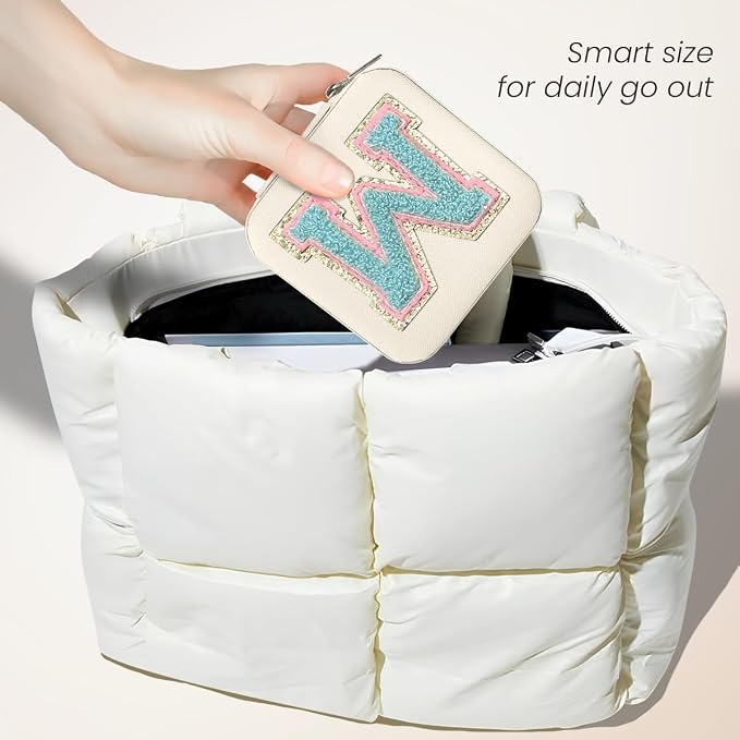 SANDJEST Personalized Jewelry Box, White Travel Jewelry Box with Initial W, Small Monogrammed Jewelry Case Organizer for Girls Women Teen Kids, Mini Travel Essentials Gifts for Birthday Christmas - Image 5