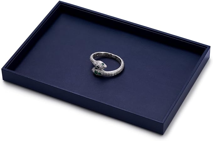 Oirlv Elegant Blue Jewelry Display Tray Stackable Jewelry Trays Jewelry Drawer Organizer Rings Earrings Necklace Storage - Image 4