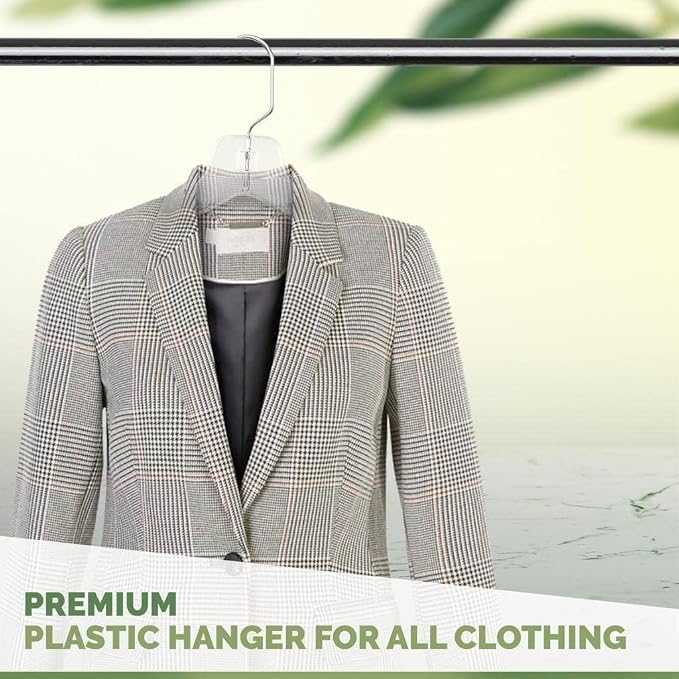 DEILSY™ Clear Plastic Hangers 25 Pack - Durable Clothes Hanger for Wardrobe Organization, Essential Plastic Hanger for Garments, Versatile Coat Hangers for Home and Retail Use - Image 4
