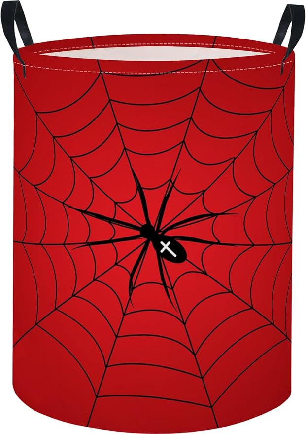 Baby Laundry Basket Baby Nursery Hamper Kids Laundry Basket Toy Storage Bin for Boys Room Decor Gift Baskets for Bedroom Bathroom(Spider Web) by TIBAOLOVER