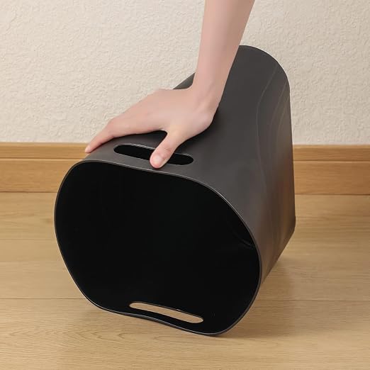 rejomiik Small Trash Can, Slim Garbage Can Plastic Waste Basket with Handles 3.5 Gallon Container Bin for Narrow Spaces Bathroom, Bedroom, Kitchen, Office at Home, 2 Pack Black - Image 5