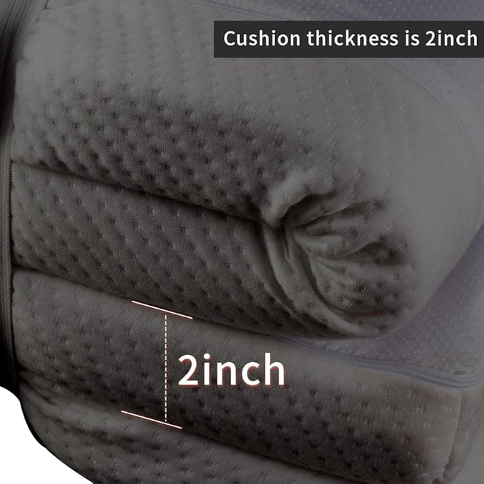 Grey 73x24x2 inch Memory Foam Massage Table Topper with Removable Cover-Elastic Bands Non-Slip-Lash Bed Cushion for Beauty and Massage