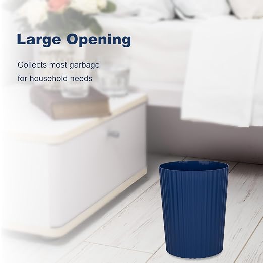 JiatuA Small Trash Can Plastic Wastebasket Round Garbage Container Bin for Bathroom, Kitchen, Bedroom, Home Office, College Dorm, Navy Blue 2 Pack - Image 6