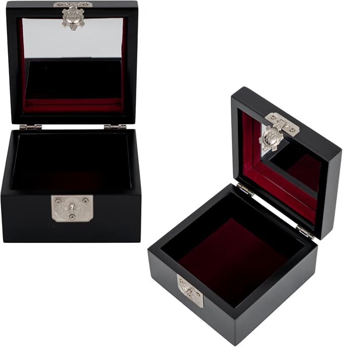 February Mountain Mother of Pearl Mini Jewelry Box - Organizer for Earring Necklace Ring & Bracelet Jewelry Display Storage Case for Woman Unique Gifts (Crane_Black) - Image 8