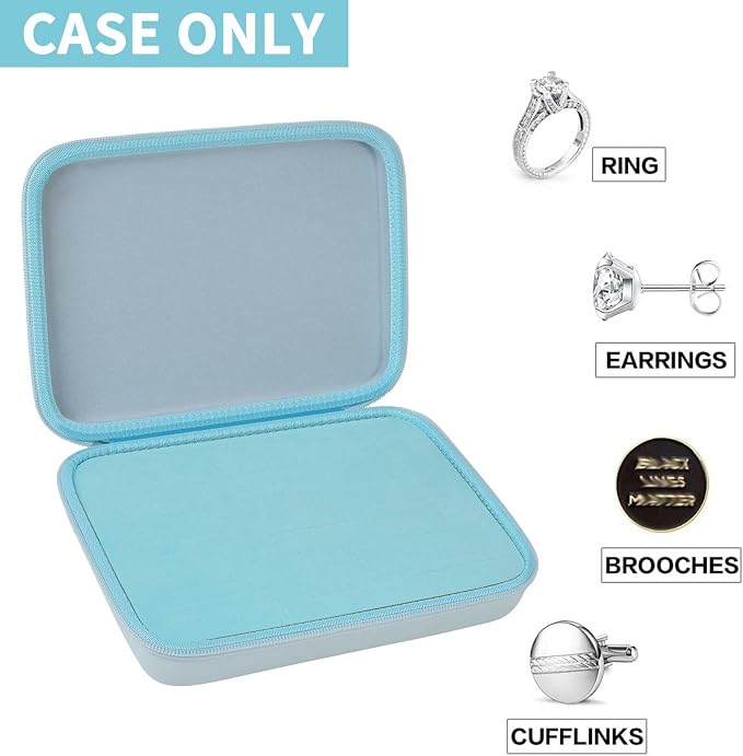 GWCASE Ring Organizer Storage Case - Jewelry Ring Display Collector Box with 42 Slots. Rings Tray Holder Showcase Fits for 50+ Rings, Earrings, Brooches and Cufflinks (Box Only)-Blue - Image 2