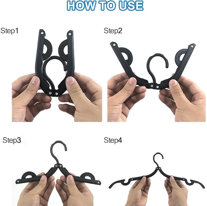 36 PCS Travel Hangers - Cruise Ship Essentials Portable Folding Clothes Hangers Travel Essentials Foldable Clothes Drying Rack for Travel (Black) - Image 6